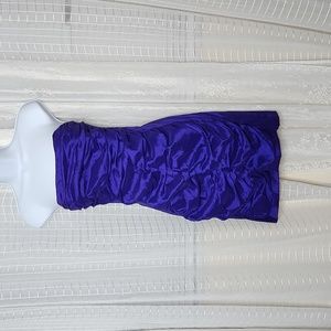 Vintage Jessica McClintok Royal Purple Strapless Mini Cocktail Prom Dress Sz12
